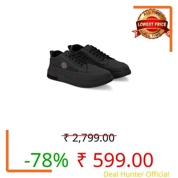 Birde Men Premium Lightweight Comfortable Regular Wear Shoes for Men Casuals for Men Black