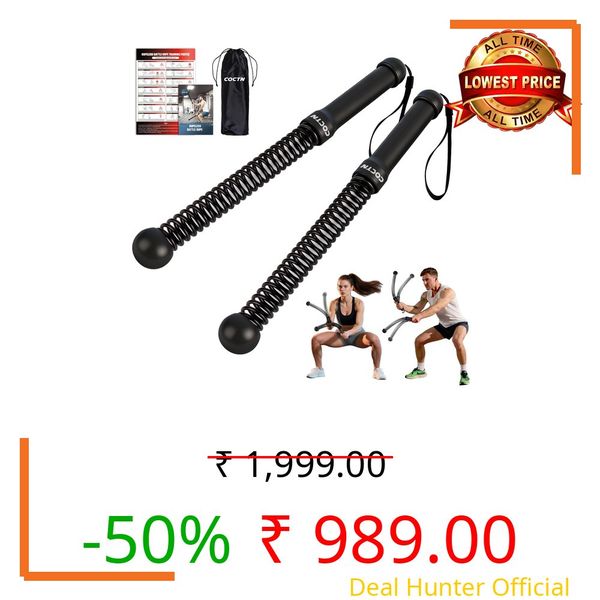 Weighted Ropeless Battle Ropes, Heavy Duty Workout Rope for Home Gym with Training Poster, Portable Arm Exerciser Rope for Strength Building, HIIT and Low-Impact Aerobic Training for Men & Women