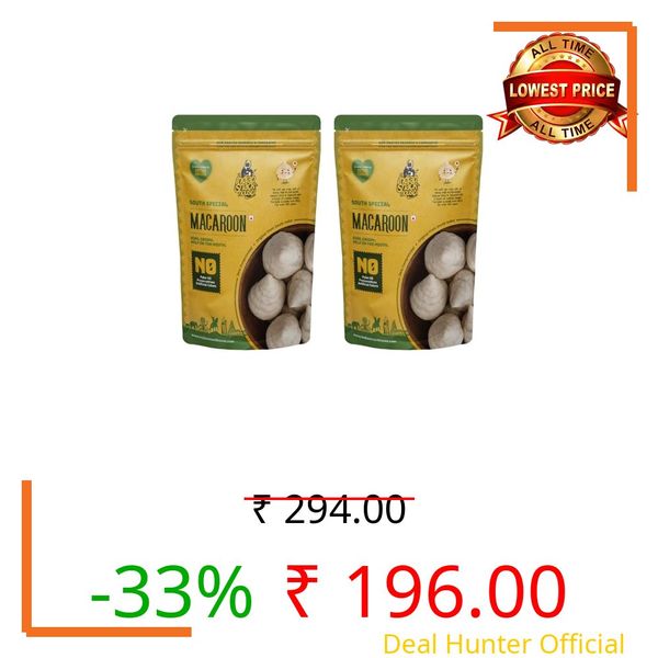 Indian Snack House Thoothukudi Cashew Macaroons (Pack of 2) | Authentic Tuticorin Sweet | Traditional South Indian Bakery Dessert | Rich Cashew Coconut Sweet