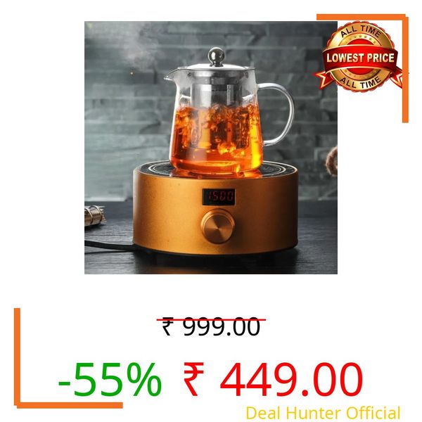 ZROY ENTERPRISE Borosilicate Glass Kettle Teapot | 550ml | with Removable Infuser & Lid & Handle, Glass Tea Kettle Stovetop Safe, Great for Loose Leaf Tea, Blooming Tea & Fruit Infused (ZROY - 05)