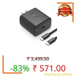 45W GaN Type- C Super Fast Charger Compatible with Samsung Galaxy S26/S25/S24/S23/S22/S21/S20(Ultra/Plus/Fe),A56/A55/A35/M56/M35/M16 (S,M,F,Z,A)...All Series & Other Devices