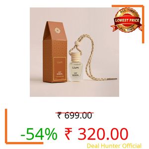 Llum Lily Sandal Air Freshener for Car, Home | with AC Vent Clip | 10ml, Pack of 1 |Luxury, Organic Toxin-Free Perfume |Interior Accessory for fresh Aroma |Long Lasting Fragrance