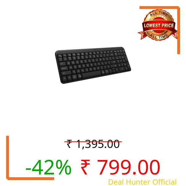 Logitech K250 Bluetooth Keyboard with Numpad, Easy Connectivity, Compact Wireless Keyboard Made with Recycled Plastic, Spill-Resistant, Comfortable Keys - Windows/MacOS - Graphite