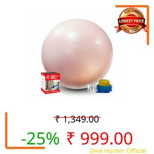 B fit Anti Burst Heavy Commercial Gym/Exercise Ball (Peach, 65 Cm)