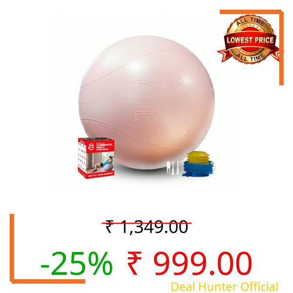 B fit Anti Burst Heavy Commercial Gym/Exercise Ball (Peach, 65 Cm)