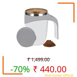 PRAYAN ENTERPRISE Electric Self Stirring Mug | Magnetic Auto Mixer Cup for Coffee, Milk, Protein, Juices | USB Rechargeable Blender Tumbler with Lid – 380ml