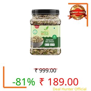 MAHIRA HUB Mix Seeds for Eating | 5 in 1 Super Seeds Blend 400g – Sunflower, Pumpkin, Flax, Watermelon & Chia Seeds | High Fiber & Protein Healthy Snack | Nutritious Seed Mix for Weight Management
