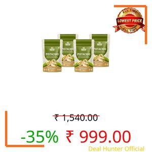 Big Pantry Premium Roasted & Salted Jumbo Californian Pistachios 200g | Rich in Protein & Dietary Fibre | Natural Premium Pista Dry Fruits with Shelled Nuts | Pack of 4