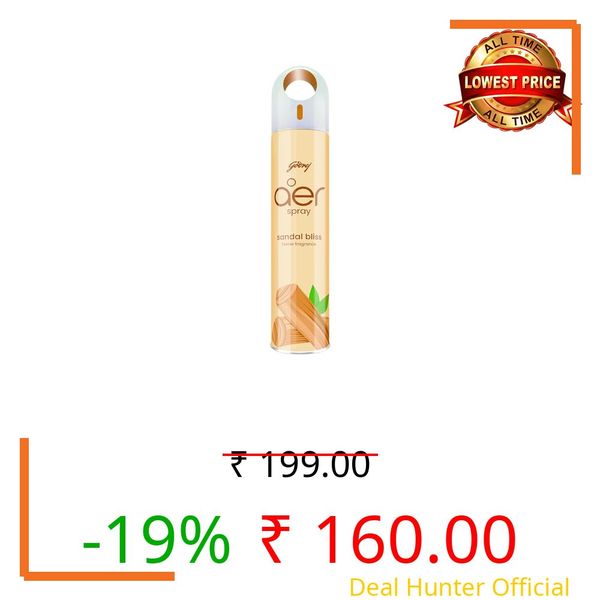 Godrej aer Spray | Room Freshener for Home & Office - Sandal Bliss (200 ml) | Long-Lasting Fragrance