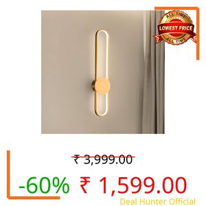 FILLISKA Led Wall Highlighter Light, 3-in-1 Colour Changing, Luxurious Wall Decor (12 Watt Classic Gold-398)