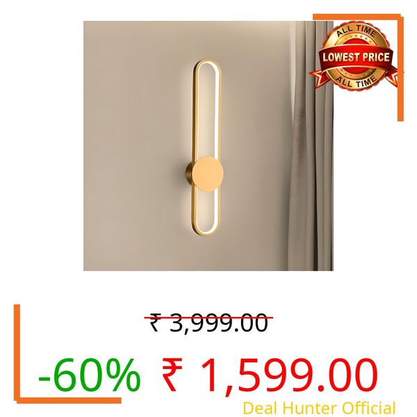 FILLISKA Led Wall Highlighter Light, 3-in-1 Colour Changing, Luxurious Wall Decor (12 Watt Classic Gold-398)