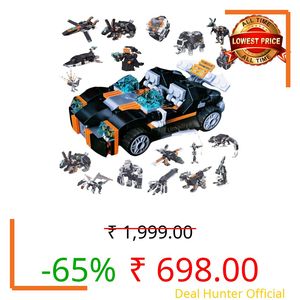 Royals hub 36-in-1 Magic Building Blocks Set | 256+ Pieces | Creative Construction Toy for Kids | Includes Instruction Manual | Ideal for Boys & Girls Ages 6+ | DIY Brick Robot, Jet, Ship Models