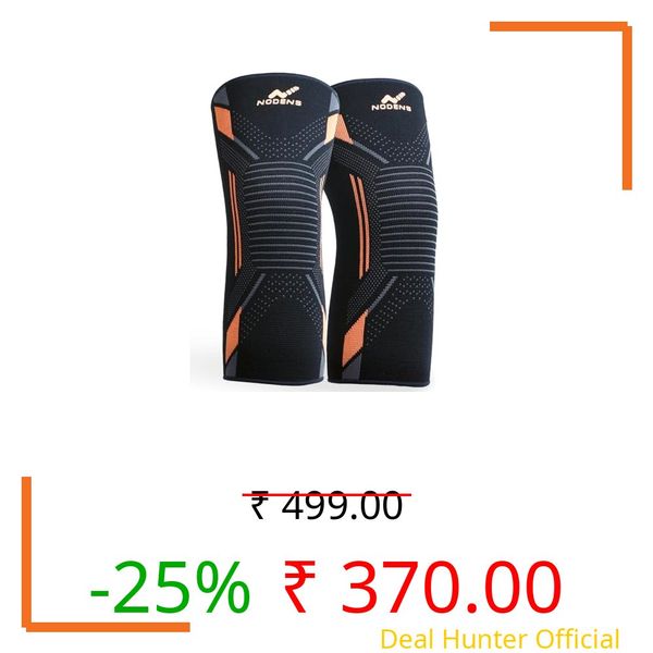 NODENS Nylon Knee Support, Knee Caps, Knee Brace For Knee Pain Relief Products, Knee Pad Leg Sleeves, For Men and Women (Orange, L)