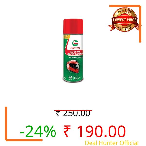 Castrol All-in-One Helmet Cleaner, Anti-Bacterial Foam Spray (125 ml)