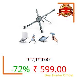 Portable Laptop Stand, 3-in-1 Magnetic Foldable Adjustable, for Desk（Gray）