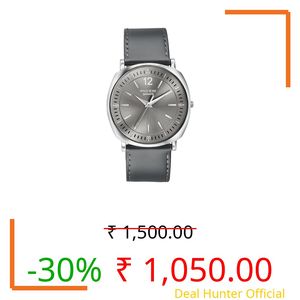 Sonata Poze 6 Strokes and Stroll Quartz Grey Round Dial Men's Watch | Leather Strap Material | Watches for Men Analog - SP70002SL05