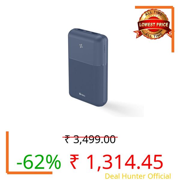 Toreto 20000mAh Slim & Compact Powerbank 22.5W Fast Charging, USB & Type C Output, Power Delivery, Quick Charge for iPhone, Android Mobile & Tablets, Earbuds, (Power Tint 20, Navy Blue)