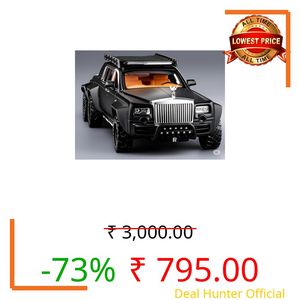 Umadiya® Rolls Royce Phantom 6x6 Model Car 1:32 Scale Exclusive Alloy Metal Pull Back Die-cast Car Toy with Openable Doors & Light Music Boys Toys for Kids (Phantom 1:32 6x6)【Colors as Per Stock】
