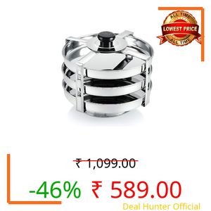BLLUEX Stainless Steel Dhokla Maker | Thatte Idli Maker 3 Big Plates Set with Stand | Fits in All Cooker, Dhokla Stand with 19cm Plate 3 Wires | Thattu and Khaman Dhokla Plates(4 Wire Dhokla Maker)