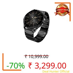 boAt Chrome Eon, Premium Metal Body, 1.43” (3.63 cm) AMOLED Round Display, AI Coach Health Insights, Advanced S1 Processor, Auto Heart Rate, HRV, VO2 Max, Smart Watch for Men & Women (Steel Black)