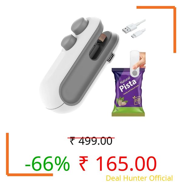 Portable Mini Sealing Machine, Handheld Packet Sealer for Food, Snacks, Chips, Fresh Storage, Plastic Bags Sealing Machine (Multi Color)