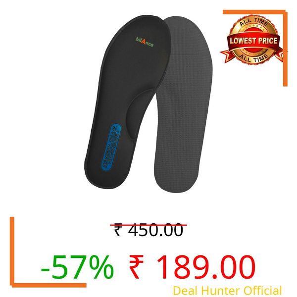 bilAnca Memory Foam shoe Insoles Cushioned Insert Shoe Pad Arch Support Cushion Lightweight In sole Sneakers Sports Shoes, Casual Formal Shoes (Black, 7)