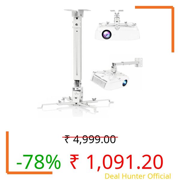XTECTORVIEW Adjustable Projector Ceiling Mount Stand | 28 to 36 Inch (3 Feet) Extendable Bracket | Universal Tilt, Swivel & Rotate Wall/Ceiling Projector Mount | Heavy-Duty Frame