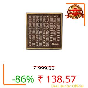 IDITRI EXPORT-Premium Wooden Money Saving Box – Number Piggy Bank for Kids & Adults | Secure Coin & Cash Storage Box | Stylish Wooden Safe (1 LAKH Money Box, 1, Count)