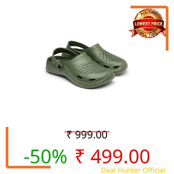 Men’s Clogs | Lightweight Waterproof | Slip-On Garden Shoes for Men | Breathable EVA Comfort Sandals for Outdoor, Beach & Casual Wear (Olive, UK Footwear Size System, Adult, Men, Numeric, Medium, 11)