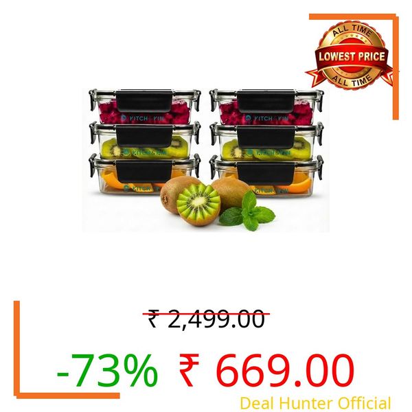 Airtight Food Storage Containers with Lids for Kitchen, BPA Free Plastic Fridge Storage Containers, Stackable Leakproof Snack Storage Containers, Microwave Freezer Safe, Pack of 6 (300 ml)