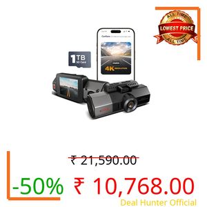 CP PLUS 4K Dashcam for Car with Sony Starvis | 8MP Front + FHD Cabin Dash Camera | Built-in GPS | Wi-Fi App Control | G-Sensor | Night Vision | Time-Lapse | SD Card up to 1TB | CP-F85B