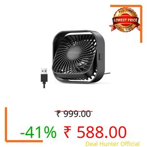 ARCTICOOL Small Table Fan, Mini USB Desk Fan, Strong Airflow & Quiet, USB Powered, 3 Speeds Wind Small USB Fan for Desk, 360° Rotatable for Home Office Table Desktop (4 Inch)