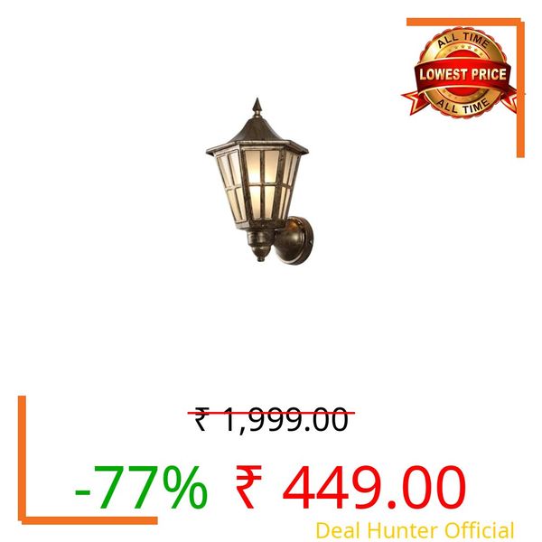 NIKETNUM Antique Outdoor Wall Light Frosted Glass for Living Room Wall Lamp Sconces Lights for Home Indoor Without Bulb (Pack of 1 Pcs)