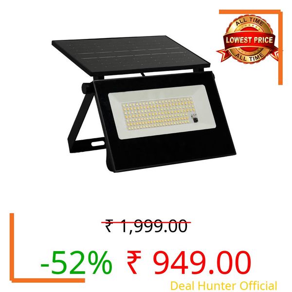 kh Foldable Portable Outdoor Solar LED Wall Light with Remote Control Waterproof IP65, Energy Saving & Eco Friendly, Warm White Solar Flood Garden Light (148_LED)