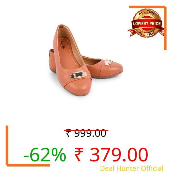 ADISA WEAR Women Girls Slip On Ballet Flats (WS1002-TAN-39)
