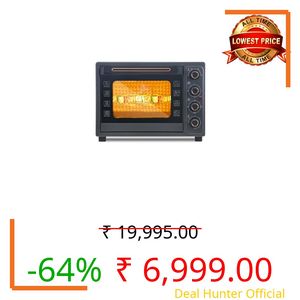Pigeon Oven Toaster Grill 50 Liters OTG with Rotisserie, Oven Toaster and Grill for Grilling and Baking Cakes (Grey)