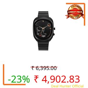 Fastrack Cosmic Tribe Quartz Black Shaped Dial Men's Stainless Steel Strap Analog Watch - 3327NM01