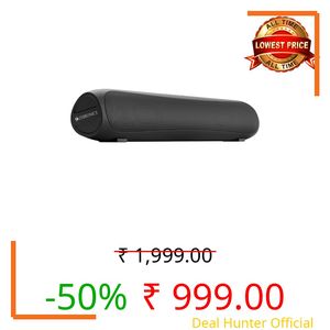 Zebronics Compact Soundbar, 18 Watts, Upto 6 Hours Playback, Dual 52mm Drivers, Dual Passive Radiators, TWS, Type-C Charging, USB, AUX, LED Indicator (Vita Bar 202)