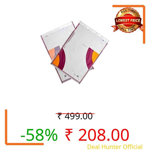 SecureShip Meesho Opaque Courier Bag with QR Code, 10X12 inch, 50 Pcs – Tamper-Proof, Without POD, White-Black Secure Packaging Cover/Envelope/Pouch, Without Transparent Window.