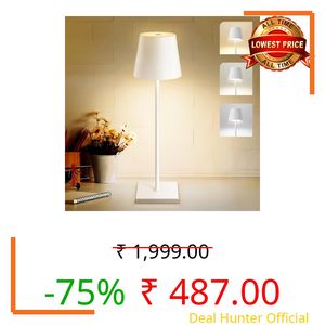 FORTUQO Modern White Floor Lamp with Fabric Shade LED Standing Lamp for Living Room, Bedroom, Office & Study Tall Minimalist Corner Lamp Adjustable Brightness Home Décor Lighting.