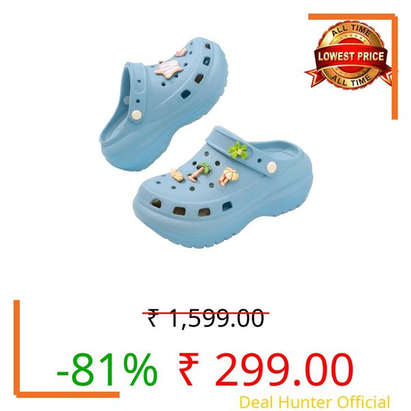 Richmen Slipper For Women Men Flip Flop Double Buckle Summer EVA Casual Flats Sandals For Women And Girls Indoor/Outdoor Fashionable Open-Toe Slip On For Ladies (Blue,4uk)