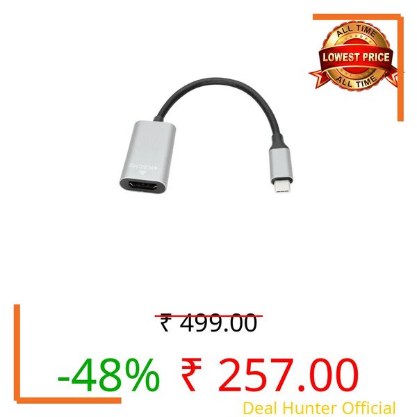 USB C to HDMI Adapter 3.9in Cable, 4K 60Hz Type C Male to HDMI Female Converter Adapter, Support USB C Port DP Alt Mode Output, for Mobile Phones, Tablets, Laptops