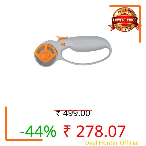 DHRUNA 45mm Rotary Cutter Set for Fabric - Ergonomic Loop Handle Fabric Cutter for Sewing & Quilting - Professional Leather Cutting Tool with Safety Lock - for Crafting & DIY Projects