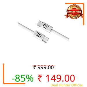 DEFENDA Braid-X 60 W Fast-Charging Braided Cable, 5A Fast charging, 3.2 ft – 6-Month Warranty (White)