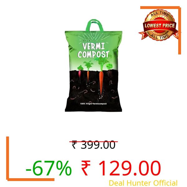 RootNrise Organic Vermicompost Fertilizer, 2 Kg, Natural Plant and Garden Manure with Nutrients