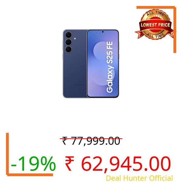 Samsung Galaxy S25 FE 5G Smartphone with Galaxy AI (Navy, 8GB RAM, 512GB Storage), 12MP Front Camera, ProVisual Engine, Long Battery Life