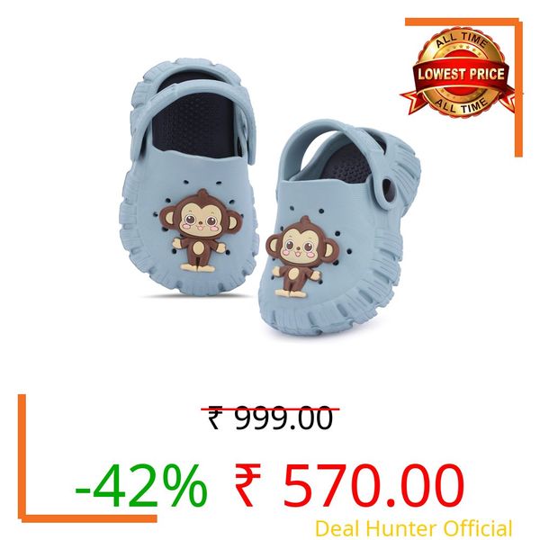 GLJ Little Wonders Kids Clogs, Water Shoes for Girls and Boys, Monkey Design, Toddler Sizes 8102