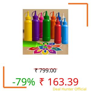 Graphene 10 Rangoli Colour Powder Tube Kit Bottles Easy To Use Rangoli Making Tool Diwali Festive Decor Items for Home Mandir Deepawali Decoration Pooja Floor Art Tool Set (1 Box- 10 Tubes 100gm/Bottle)