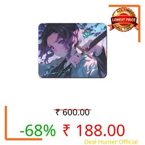 Zentora Shinobu Anime Mouse Pad - 9x7.5 Insect Pillar Graphic - Friction-Free Tracking Micro-Fiber - Steady-Lock Natural Rubber Base for Desktop, Laptop, PC & Office