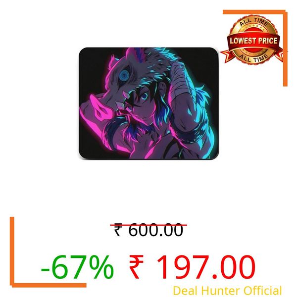 Inosuke Hashibira Anime Mousepad by Zentora - 9x7.5 Beast Breathing Design - Waterproof High-Speed Gaming Surface - Heavy Duty Non-Slip Rubber Base for PC, Laptop, Office & Work-from-Home Use